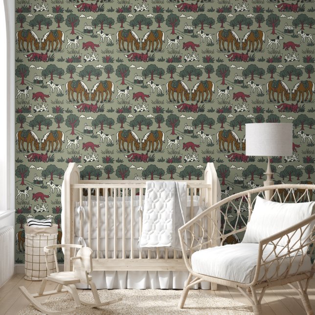 Kinder Jagen Klub Folkart Handgezogener Doodle Hun Tapete (Kinder)