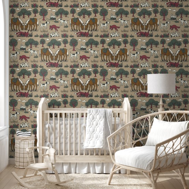 Kinder Jagen Klub Folkart Handgezogener Doodle Hun Tapete (Kinder)