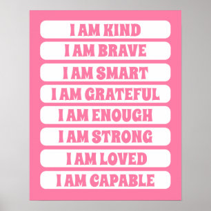 Kinder jagen rosa Affirmation für Girl Nursery Dec Poster