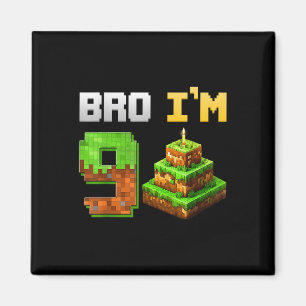 Kinder jagen sich ihr 9. Geburtstag Bro Spiel Pixe Magnet