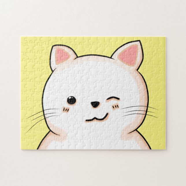 KINDER JIGSAW PUZZLES, NIEDLICH WINKING CAT PUZZLE (Horizontal)