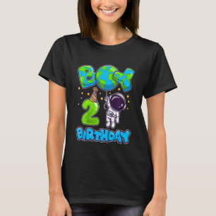 Kinder Junge 2. Geburtstag Geburtstag Astronautin  T-Shirt