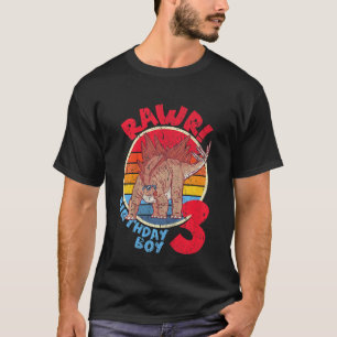 Kinder Junge 3. Geburtstag I Rawr Stegosaurus I Fa T-Shirt
