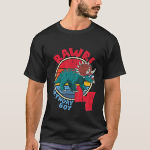Kinder Junge 4. Geburtstag I Rawr! Tricerops I Fam T-Shirt