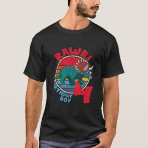 Kinder Junge 4. Geburtstag I Rawr! Tricerops I Fam T-Shirt