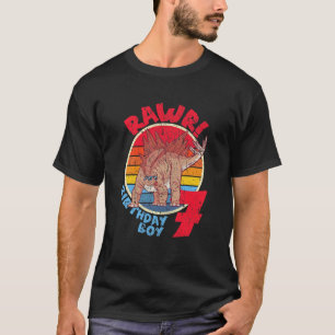 Kinder Junge 7. Geburtstag I Rawr! Familie Stegosa T-Shirt