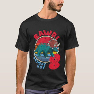 Kinder Junge 8. Geburtstag ich Rawr! Tricerops I F T-Shirt