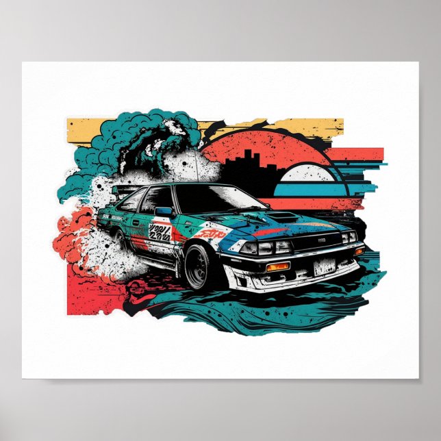 Kinder Junge Racer extreme Abenteuer. Japan Auto-J Poster (Vorne)