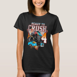 Kinder Jungen 4. Geburtstag Monster Truck Geburtst T-Shirt