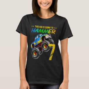 Kinder Jungen 7. Geburtstag Monster Truck Geburtst T-Shirt