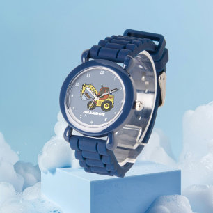 Kinder Jungen Baubagger Bagger Name Armbanduhr