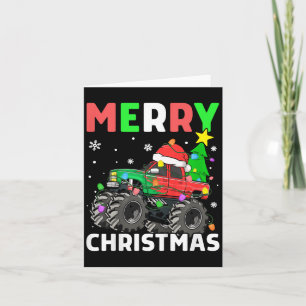 Kinder Jungen Frohe Weihnachts-Monster LKW-Weihnac Karte