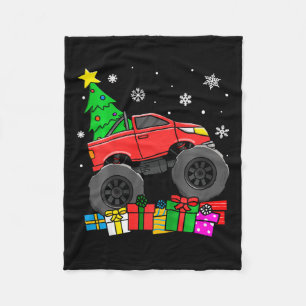 Kinder Jungen Monster Truck Weihnachtsbaum Schneef Fleecedecke