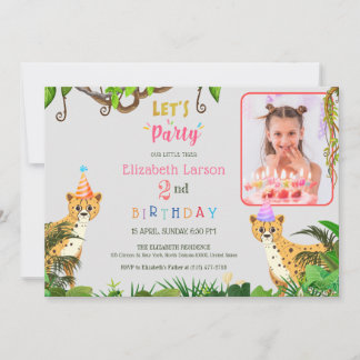 Kinder Jungle Safari Tiger Thema Geburtstag Einladung