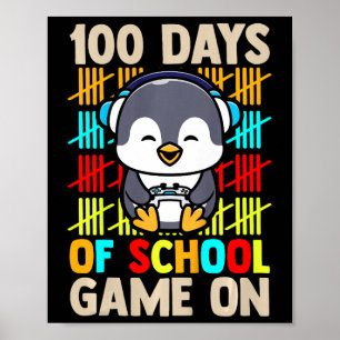 Kinder Jungs Gamer 100 Tage Schulspiel Poster
