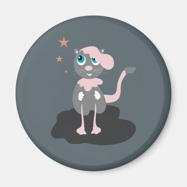 Kinder Katzen Illustration Süße Cartoon-Katze Magnet (Vorne)