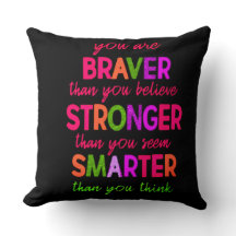 Kinder Kids Inspirational Throw Pillow - Braver St