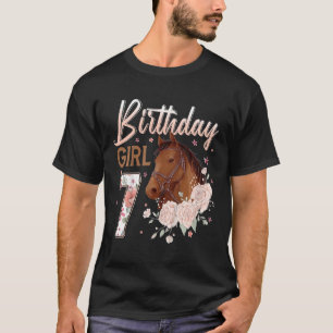 Kinder Kind Pferd 7. Geburtstag Mädchen B Tag 7 Ja T-Shirt