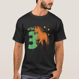 Kinder Kinder 3. Geburtstag Pferd 3 Jahre alt R T-Shirt