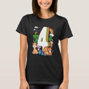 Kinder Kinder 4 Geburtstag Kindergeburtstag Party  T-Shirt