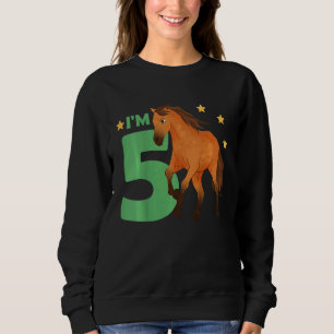 Kinder Kinder 5. Geburtstag Pferd 5 Jahre alt Ri Sweatshirt