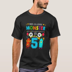 Kinder Kinder 5 Jahre alt Dieses kleine Monster is T-Shirt