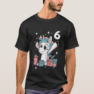 Kinder Kinder 6 Geburtstag Mädchen 6 Jahre Einhorn T-Shirt
