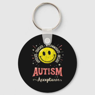Kinder Kinder Autismus Bewusstsein Akzeptanz Läche Schlüsselanhänger