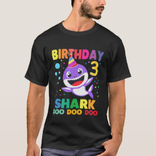 Kinder Kinder Baby Shark 3 Jahre alt 3. Geburtstag T-Shirt