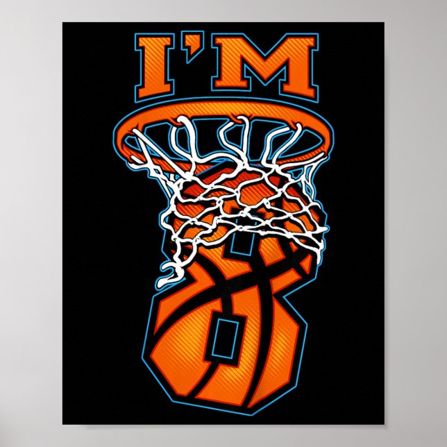 Kinder Kinder Bysketbyll Ich bin 8 Boy Girl 8. Geb Poster (Vorne)