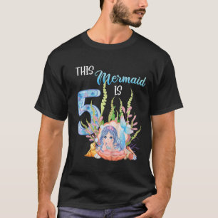 Kinder Kinder Fünfter Geburtstag Meerjungfrau Mädc T-Shirt