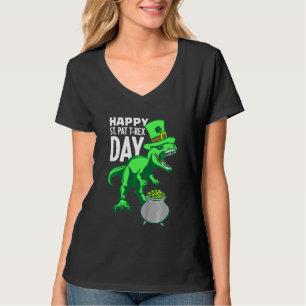 Kinder Kinder Happy St Pat Trex Day Dino Patricks  T-Shirt
