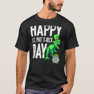 Kinder Kinder Happy St Pat Trex Day Dino Patricks T-Shirt