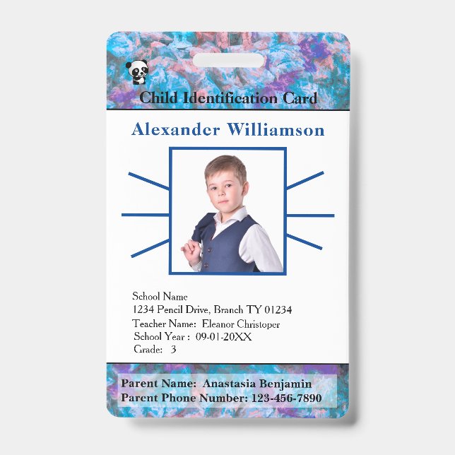 Kinder Kinder Kinder Foto ID Card benutzerdefinier Ausweis (Vorderseite)