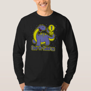 Kinder Kinder Niedlich 1 Geburtstag Brontosaurus D T-Shirt