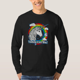 Kinder Kinder Niedlich Unicorn 6. Geburtstag Spark T-Shirt