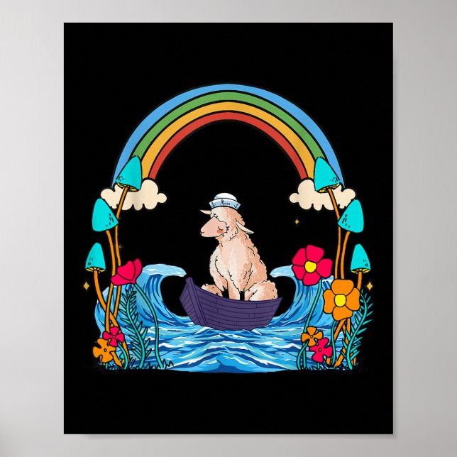 Kinder Kinder Schafe Schafe Meer Mädchen Jungen Mo Poster (Vorne)