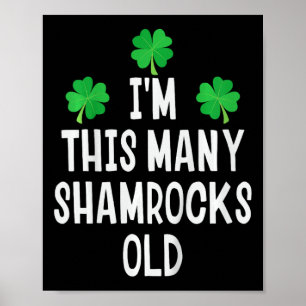 Kinder Kinder St. Patricks Day 3. Geburtstag Shamr Poster