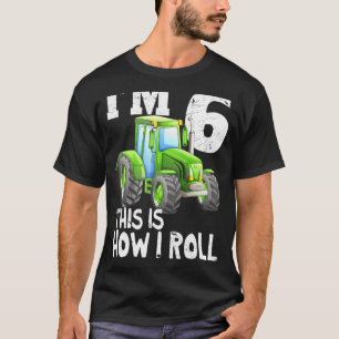Kinder Kinderfarm Traktor 6. Geburtstagsparty 6 Ja T-Shirt