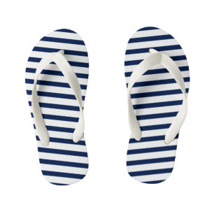Kinder kippen Flops Navy & White Stripes Kinderbadesandalen