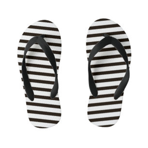 Kinder kippen Flops-Schwarz-Weiß Streifen Kinderbadesandalen