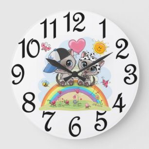 Kinder Kitten nummerierte Acrylmauer-Uhr Große Wanduhr