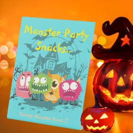 Kinder Kleine Monster Halloween-Party Snacks Sockelschild