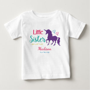 Kinder Kleine Schwester Unicorn Hübsche farbige Sc Baby T-shirt