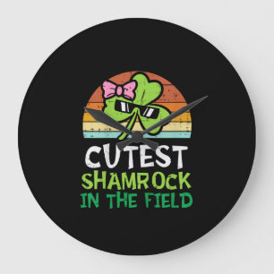 Kinder Kleinkind Girls St Patricks Day Niedliches  Große Wanduhr