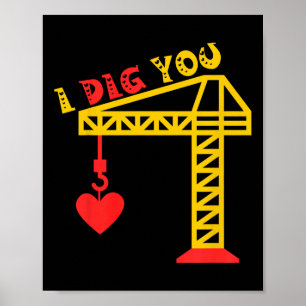 Kinder Kleinkind Kleiner Junge Bau Valentin Tag Poster