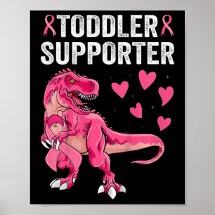 Kinder Kleinkind-Support T-rex Brustkrebs-Awarene Poster