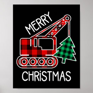 Kinder Kleinkind Weihnachtswagen Junge Xmas Bagger Poster