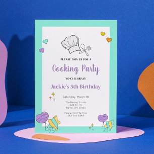 Kinder Kochen Backen Geburtstagsparty Einladung