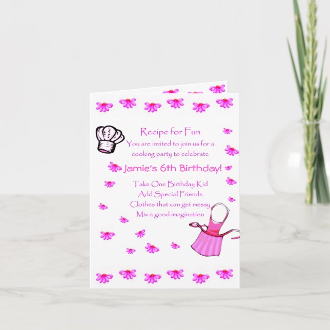 Kinder Kochen Party Einladung anpassen (Vorderseite)